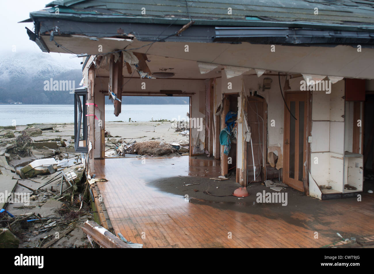 Ishinomaki, un anno dopo il devastante terremoto di Tohoku e tsunami distrutto gran parte del Giappone. Foto Stock