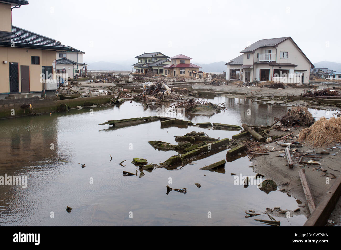 Ishinomaki, un anno dopo il devastante terremoto di Tohoku e tsunami distrutto gran parte del Giappone. Foto Stock