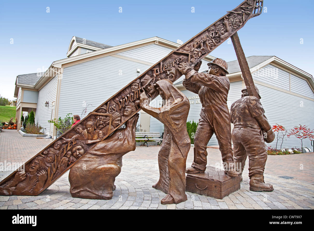 In Canada. New Brunswick. Città di San Giovanni. W. Franklin manodopera Hatheway Centro Espositivo. Monumento a tutti i lavoratori uccisi. Foto Stock