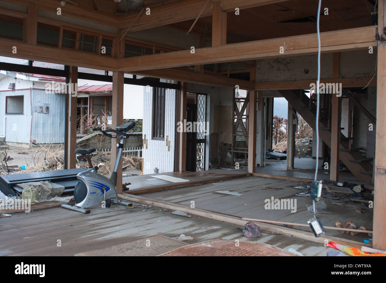 Ishinomaki, un anno dopo il devastante terremoto di Tohoku e tsunami distrutto gran parte del Giappone. Foto Stock