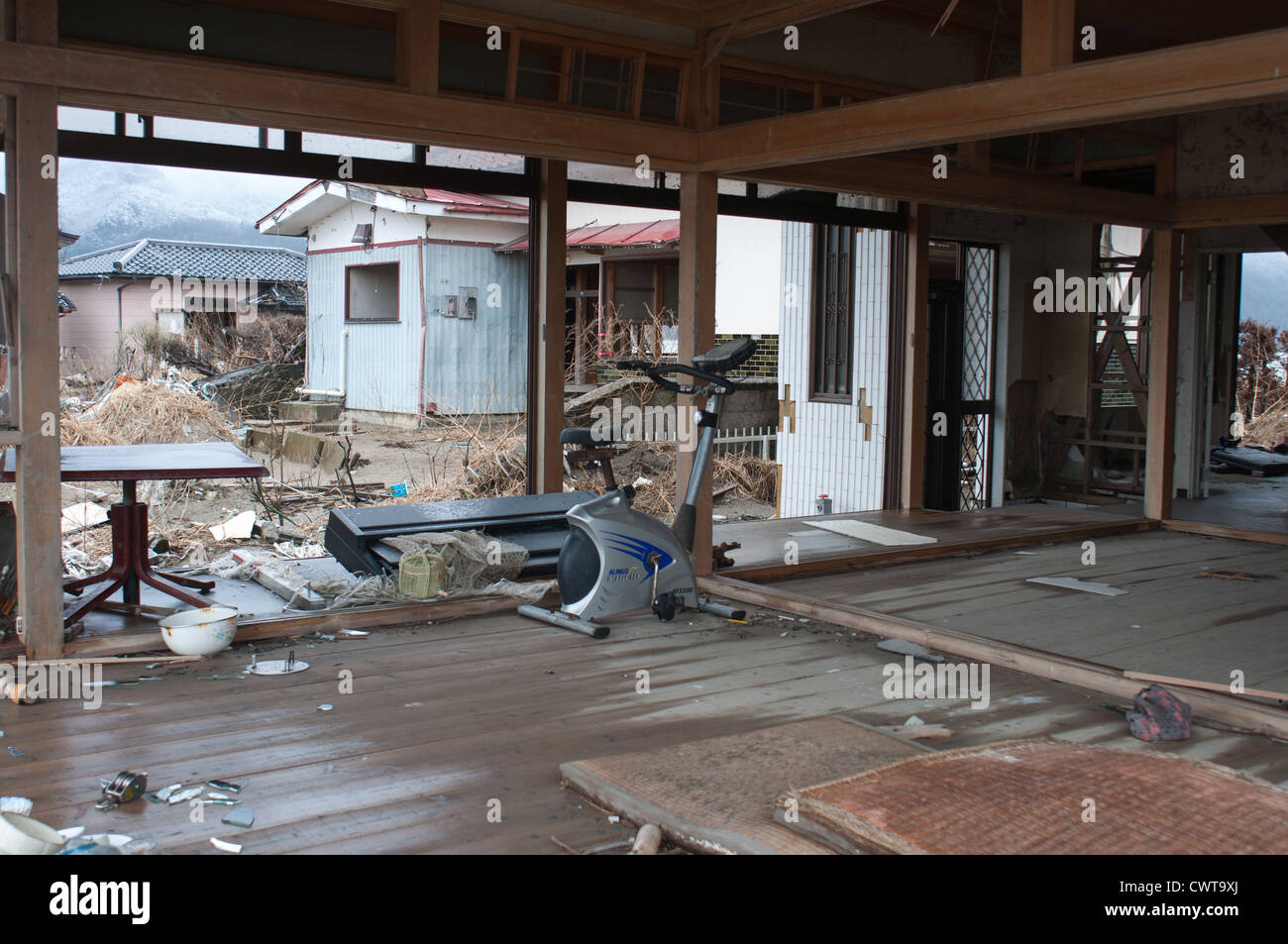 Ishinomaki, un anno dopo il devastante terremoto di Tohoku e tsunami distrutto gran parte del Giappone. Foto Stock
