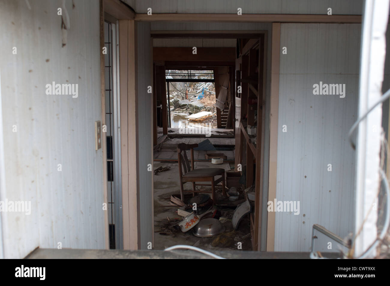 Ishinomaki, un anno dopo il devastante terremoto di Tohoku e tsunami distrutto gran parte del Giappone. Foto Stock