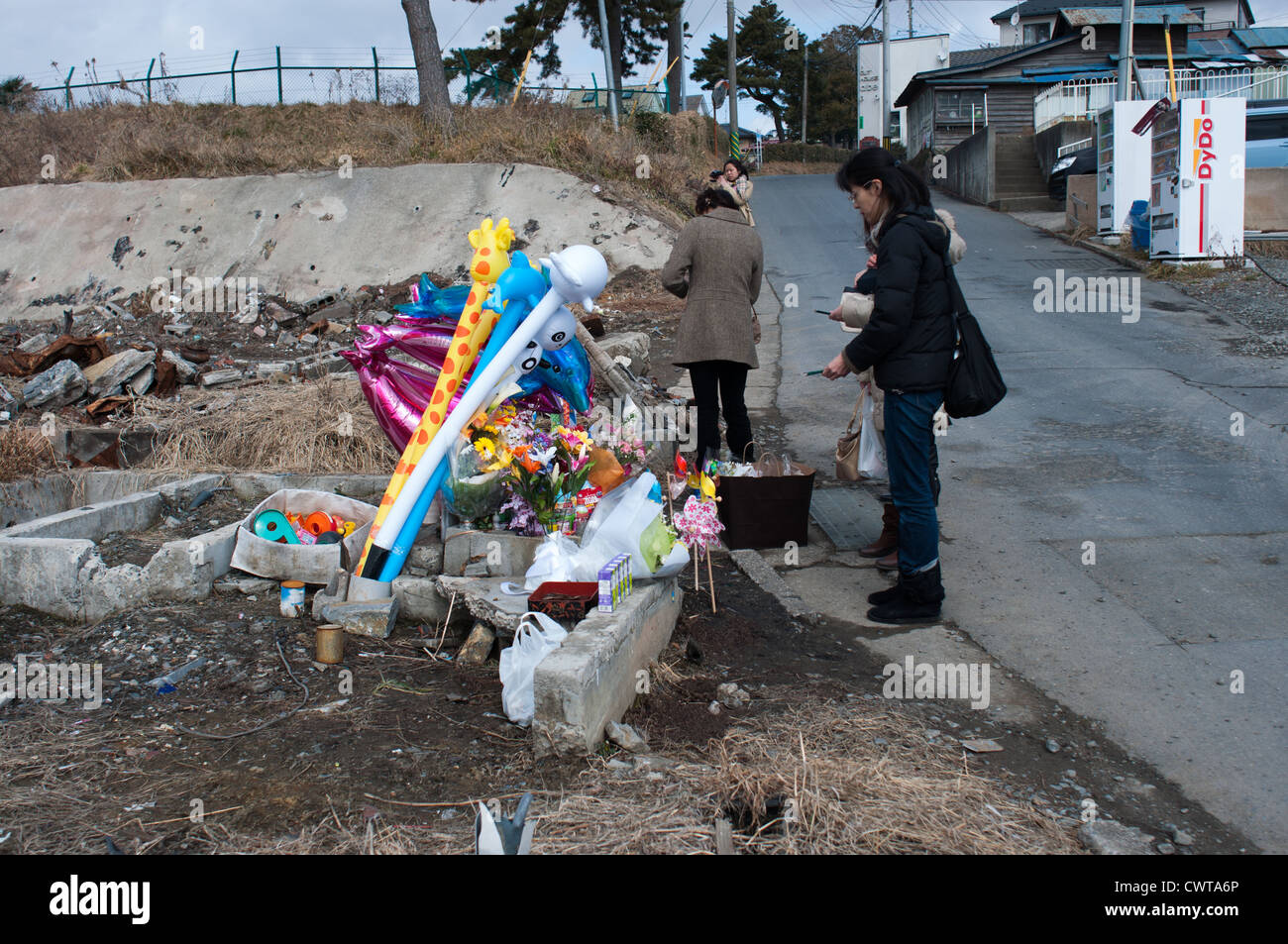 Ishinomaki, un anno dopo il devastante terremoto di Tohoku e tsunami distrutto gran parte del Giappone. Foto Stock