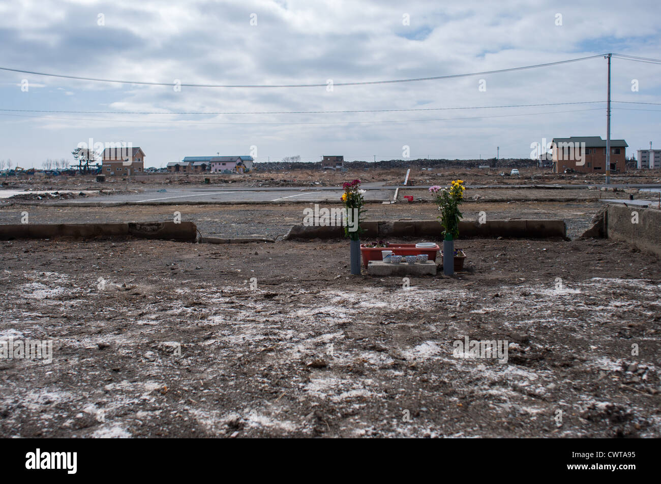 Ishinomaki, un anno dopo il devastante terremoto di Tohoku e tsunami distrutto gran parte del Giappone. Foto Stock