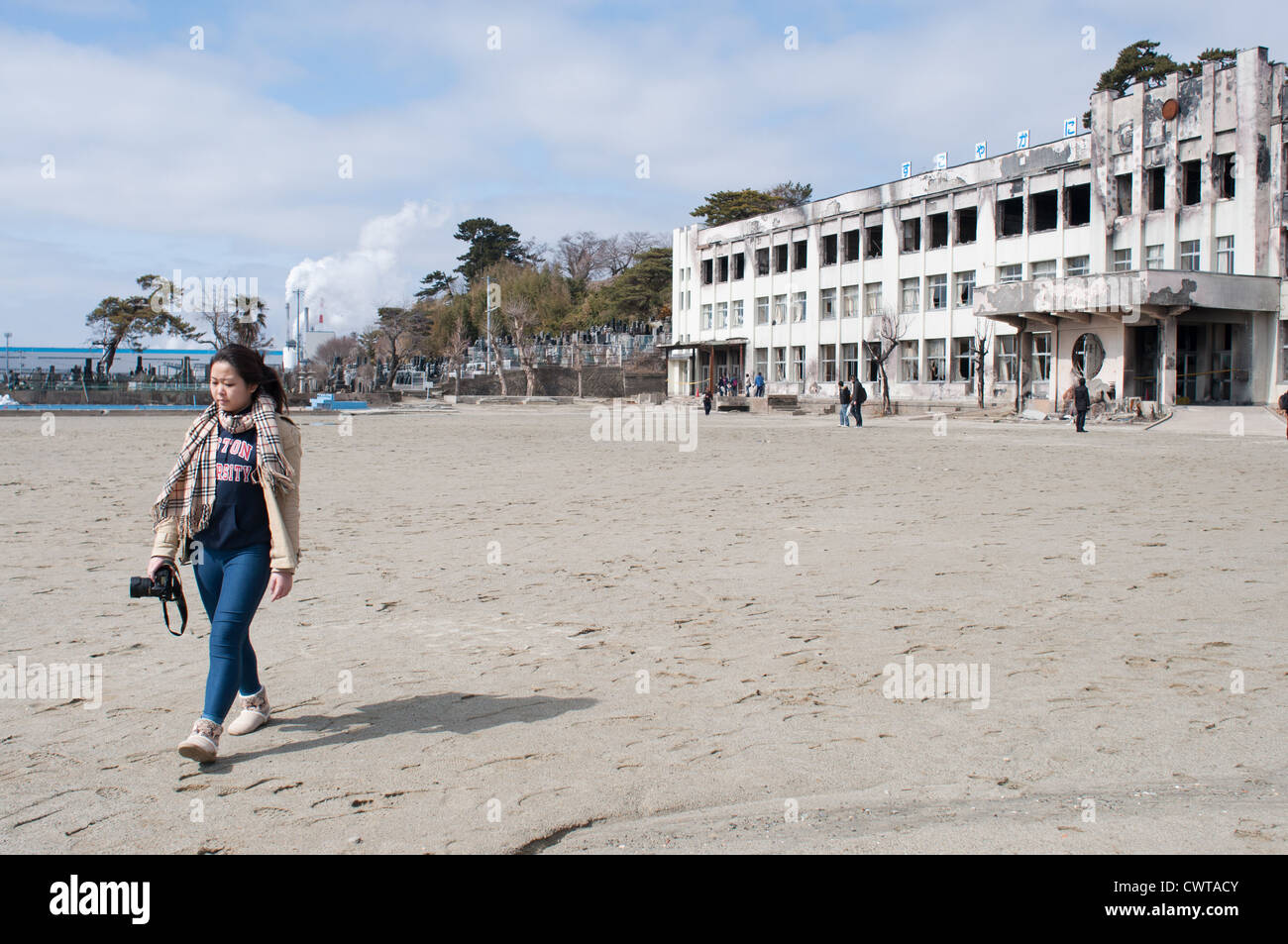 Ishinomaki, un anno dopo il devastante terremoto di Tohoku e tsunami distrutto gran parte del Giappone. Foto Stock
