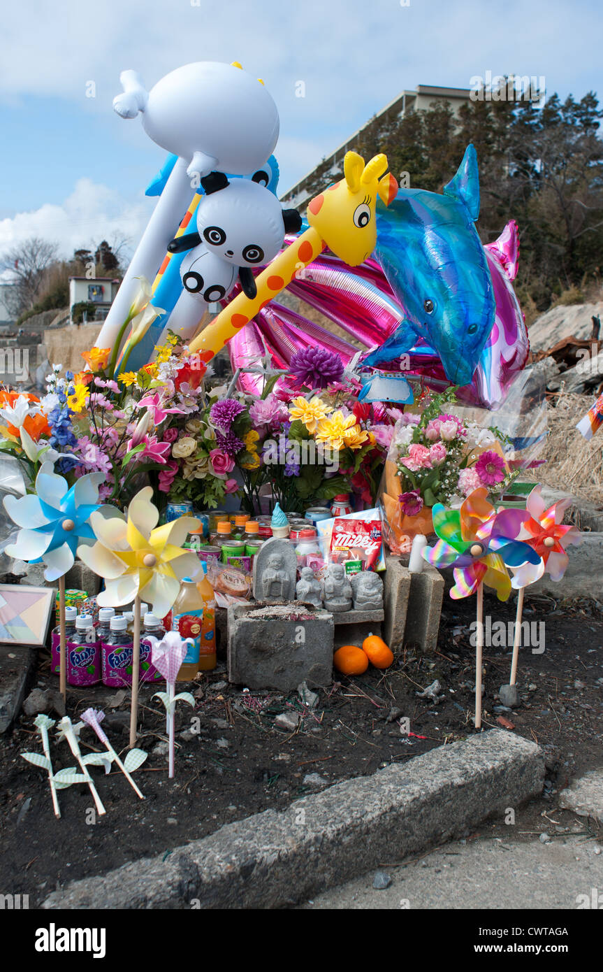 Ishinomaki, un anno dopo il devastante terremoto di Tohoku e tsunami distrutto gran parte del Giappone. Foto Stock