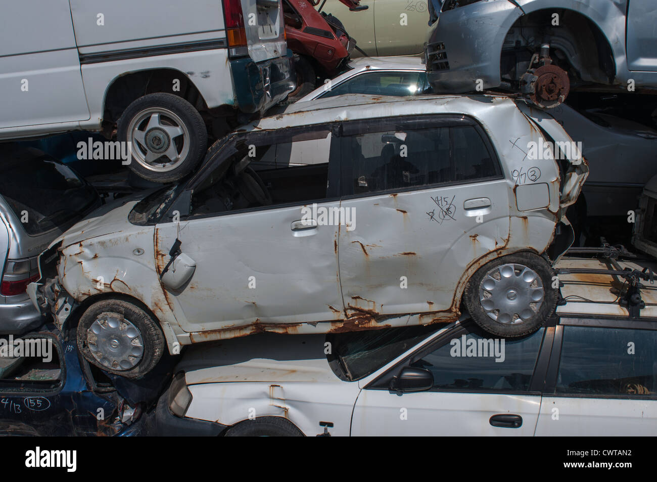 Ishinomaki, un anno dopo il devastante terremoto di Tohoku e tsunami distrutto gran parte del Giappone. Foto Stock
