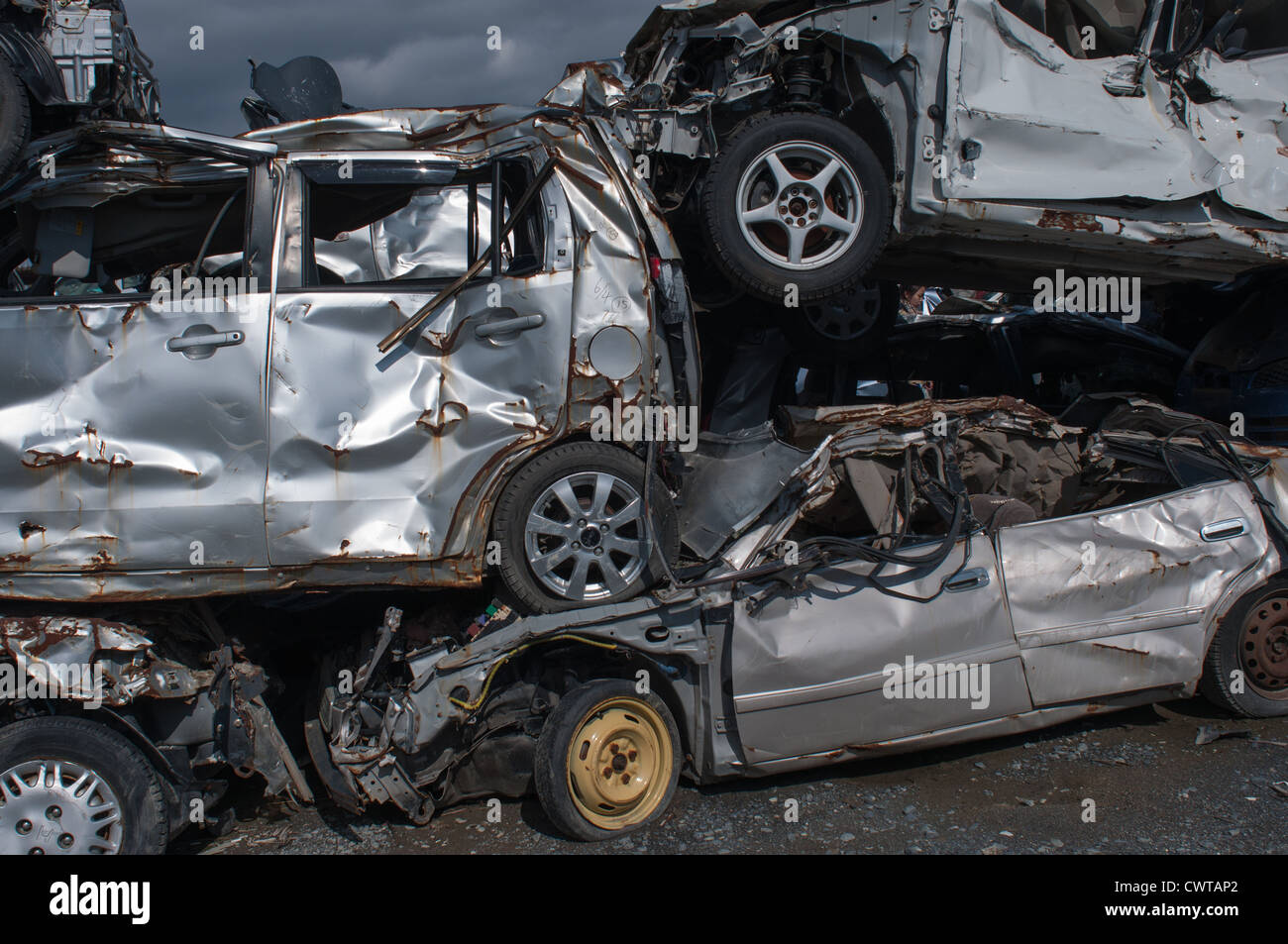 Ishinomaki, un anno dopo il devastante terremoto di Tohoku e tsunami distrutto gran parte del Giappone. Foto Stock