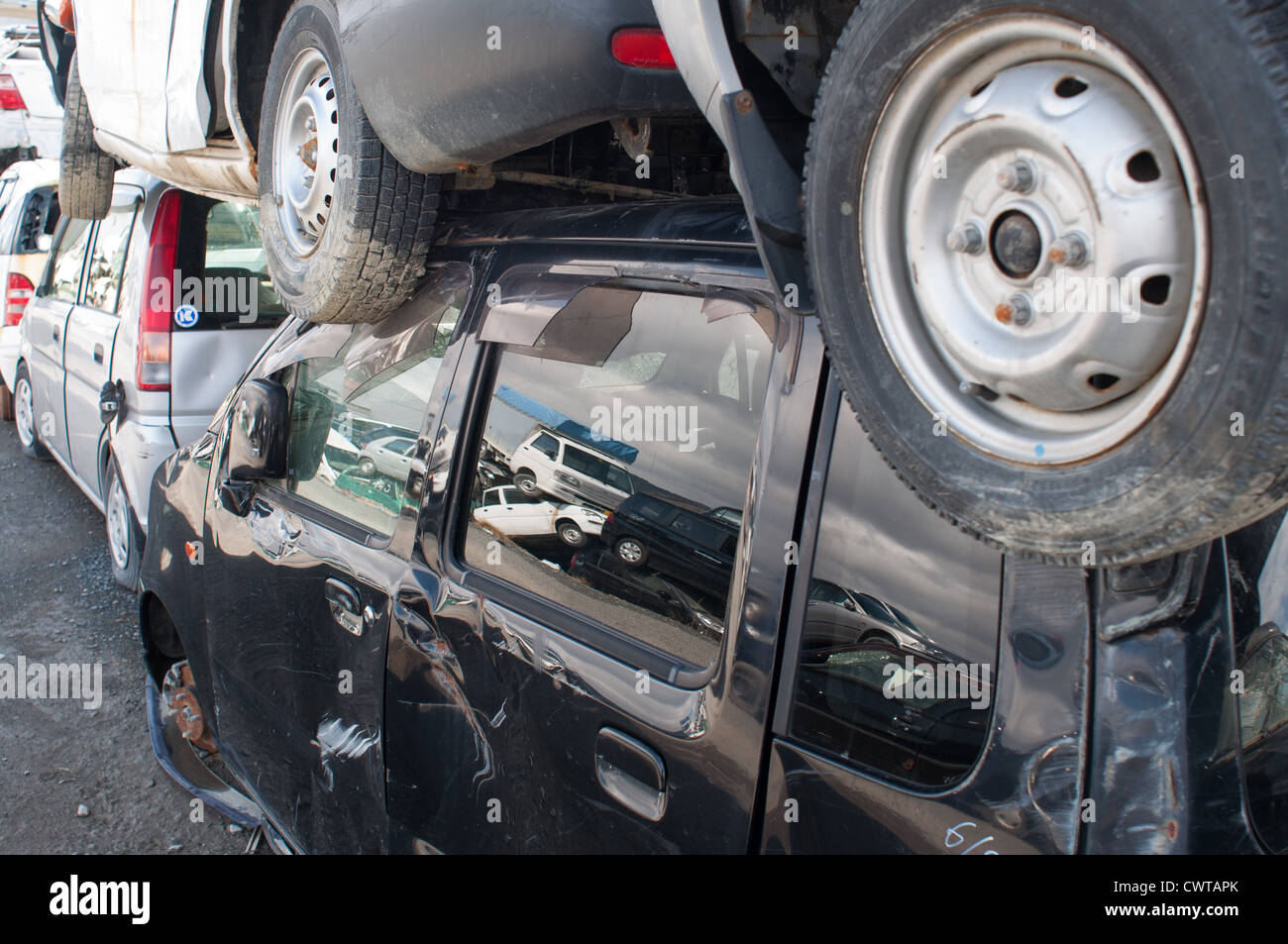 Ishinomaki, un anno dopo il devastante terremoto di Tohoku e tsunami distrutto gran parte del Giappone. Foto Stock
