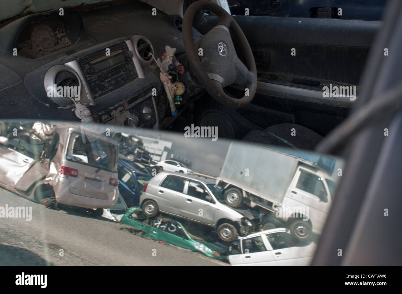 Ishinomaki, un anno dopo il devastante terremoto di Tohoku e tsunami distrutto gran parte del Giappone. Foto Stock