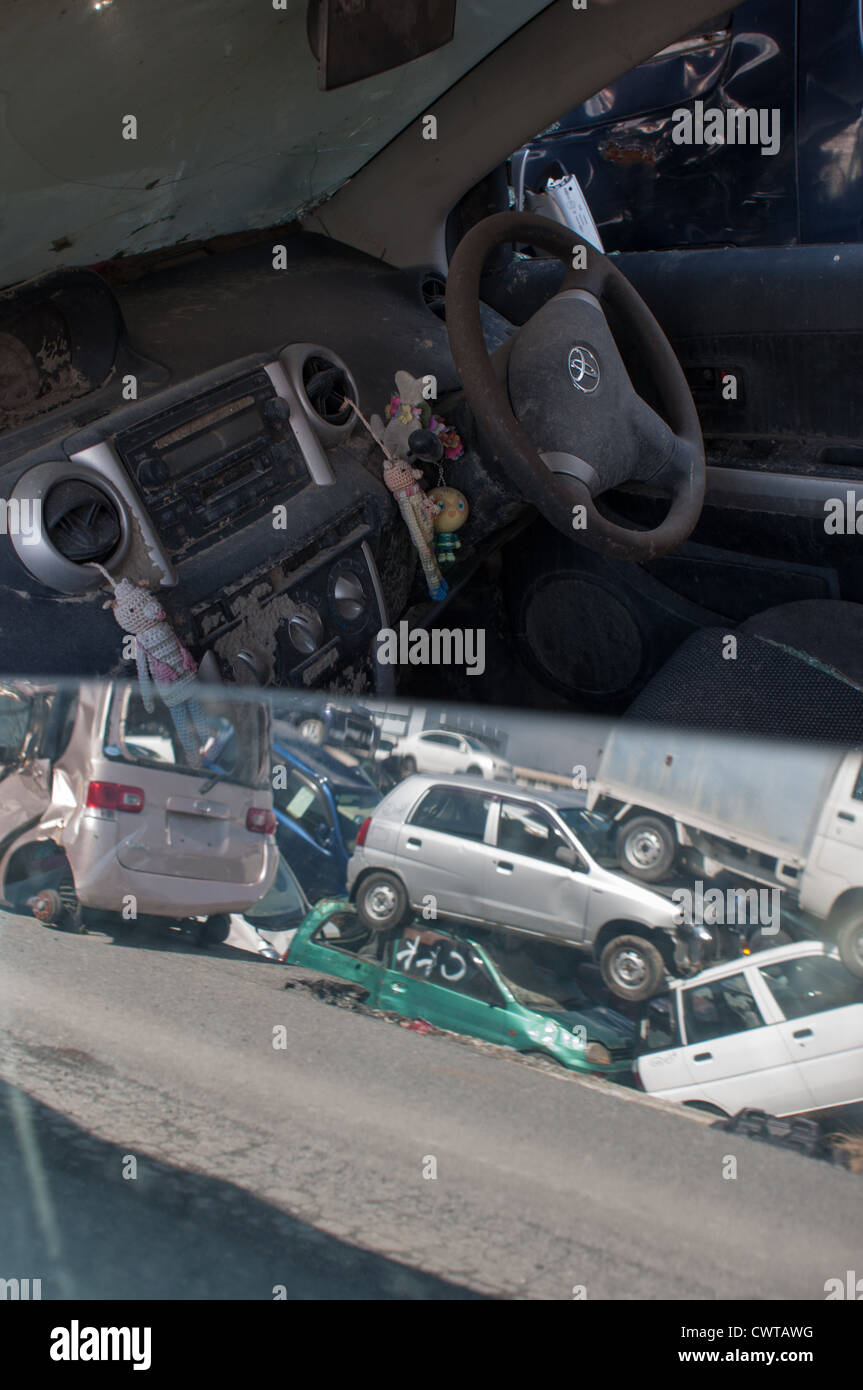 Ishinomaki, un anno dopo il devastante terremoto di Tohoku e tsunami distrutto gran parte del Giappone. Foto Stock