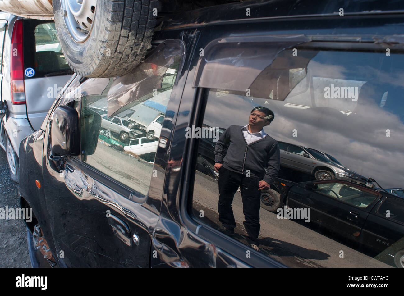 Ishinomaki, un anno dopo il devastante terremoto di Tohoku e tsunami distrutto gran parte del Giappone. Foto Stock