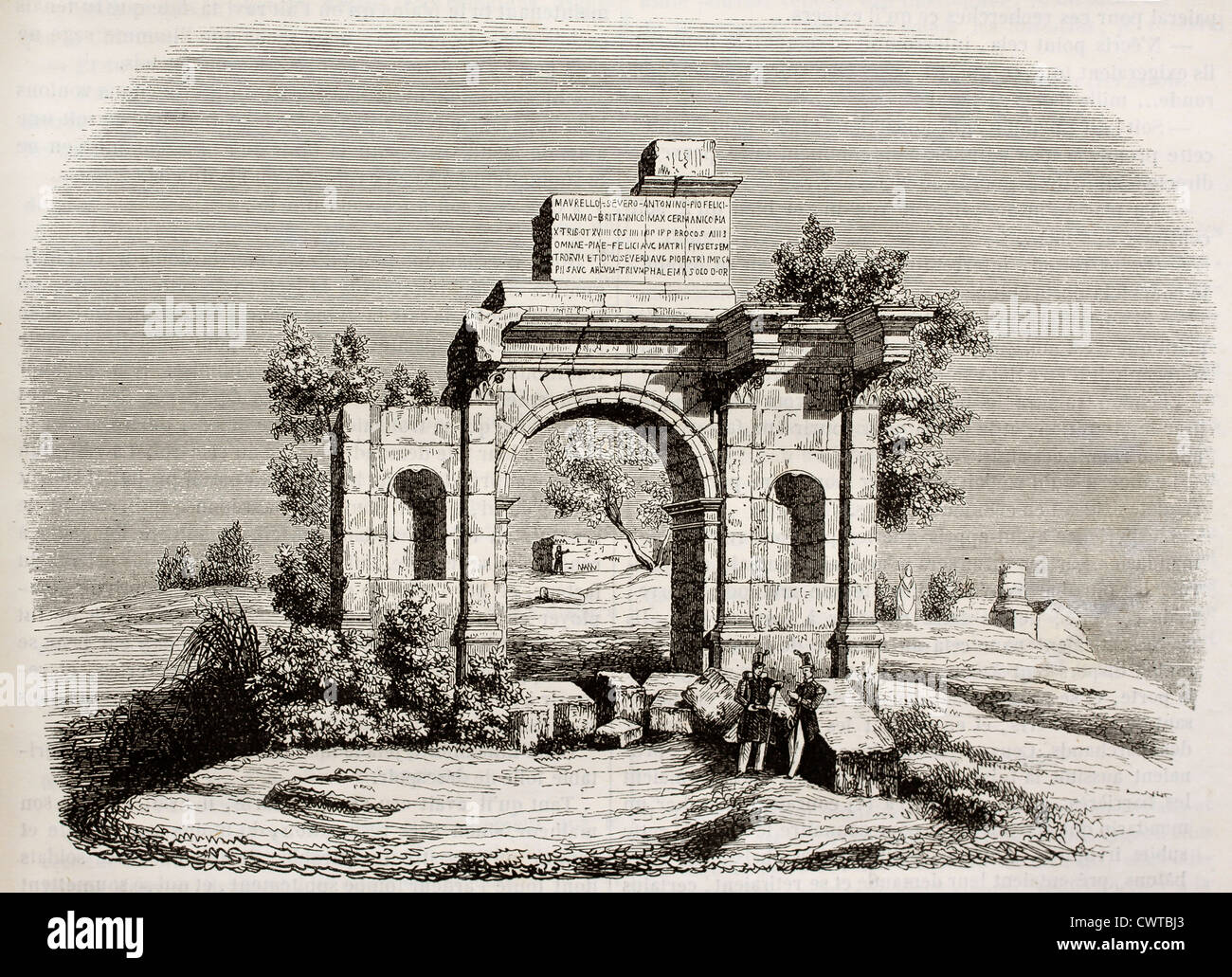 Arco di Caracalla a Djemila, Algeria Foto Stock