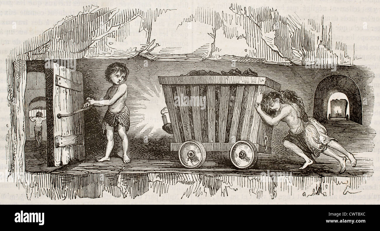 I bambini che lavorano come Minatori del carbone Foto Stock