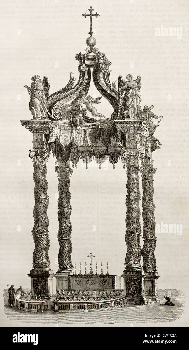 La basilica di San Pietro baldacchino Foto Stock