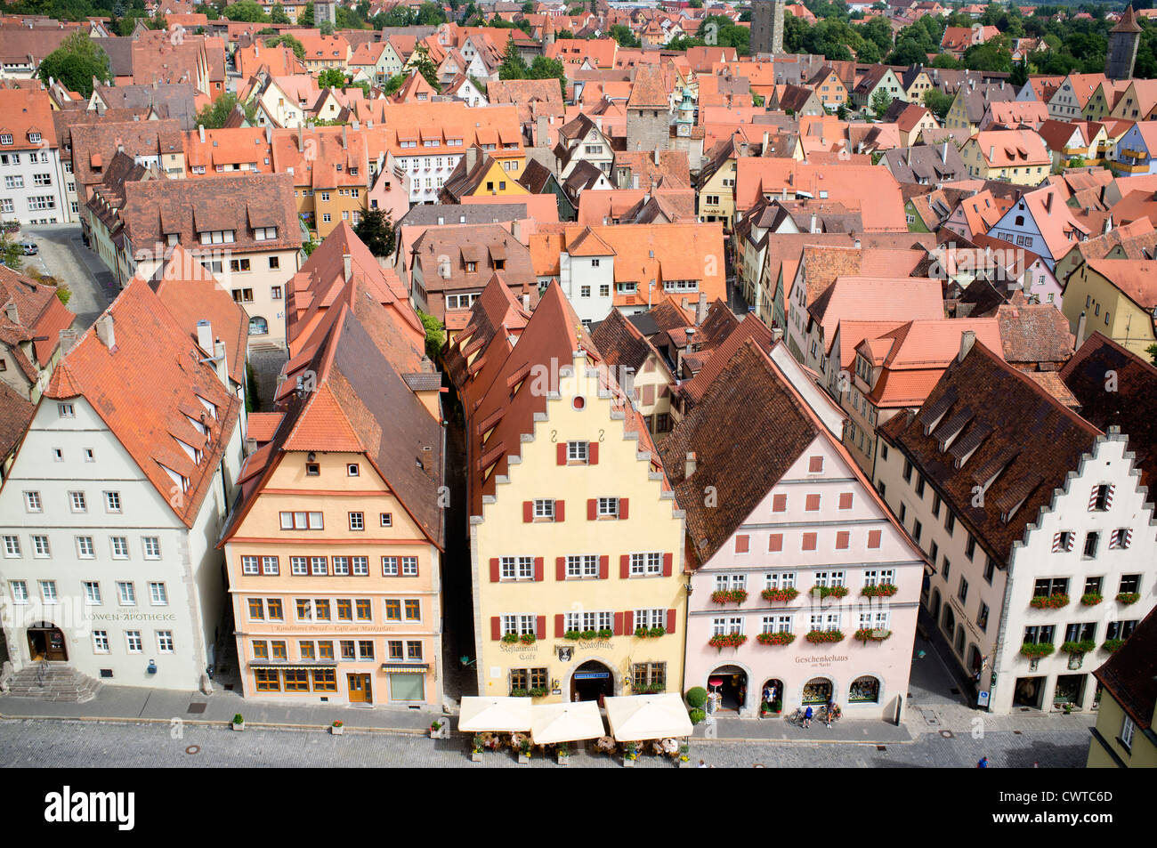 Rothenburg ob der Tauber medievale in Baviera Germania Foto Stock