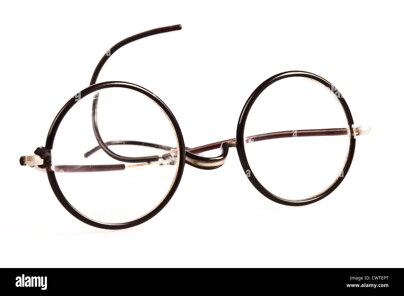 Antique round gli occhiali da lettura Foto Stock