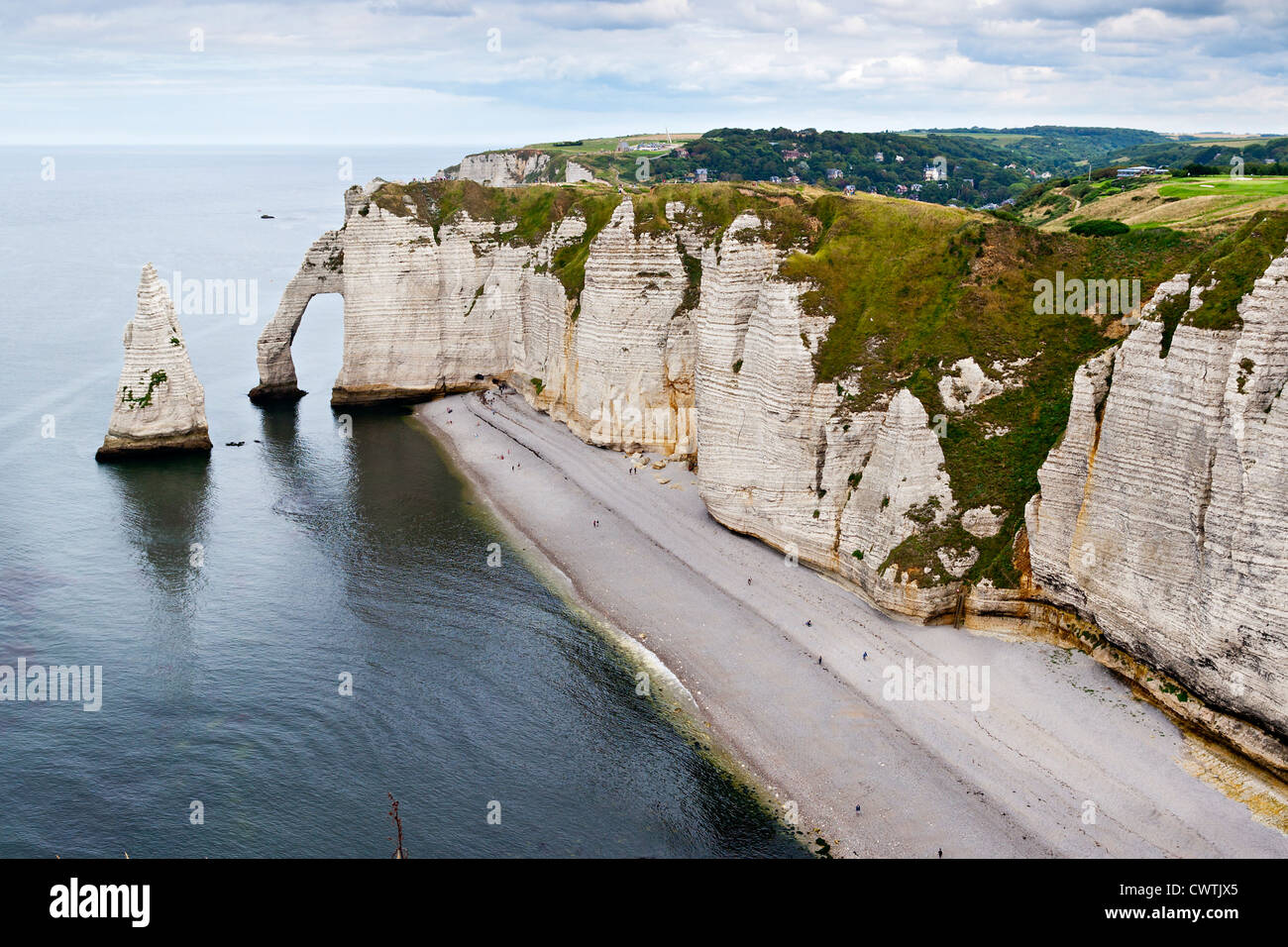 Le Scogliere di Etretat, Normandia, Francia Foto Stock