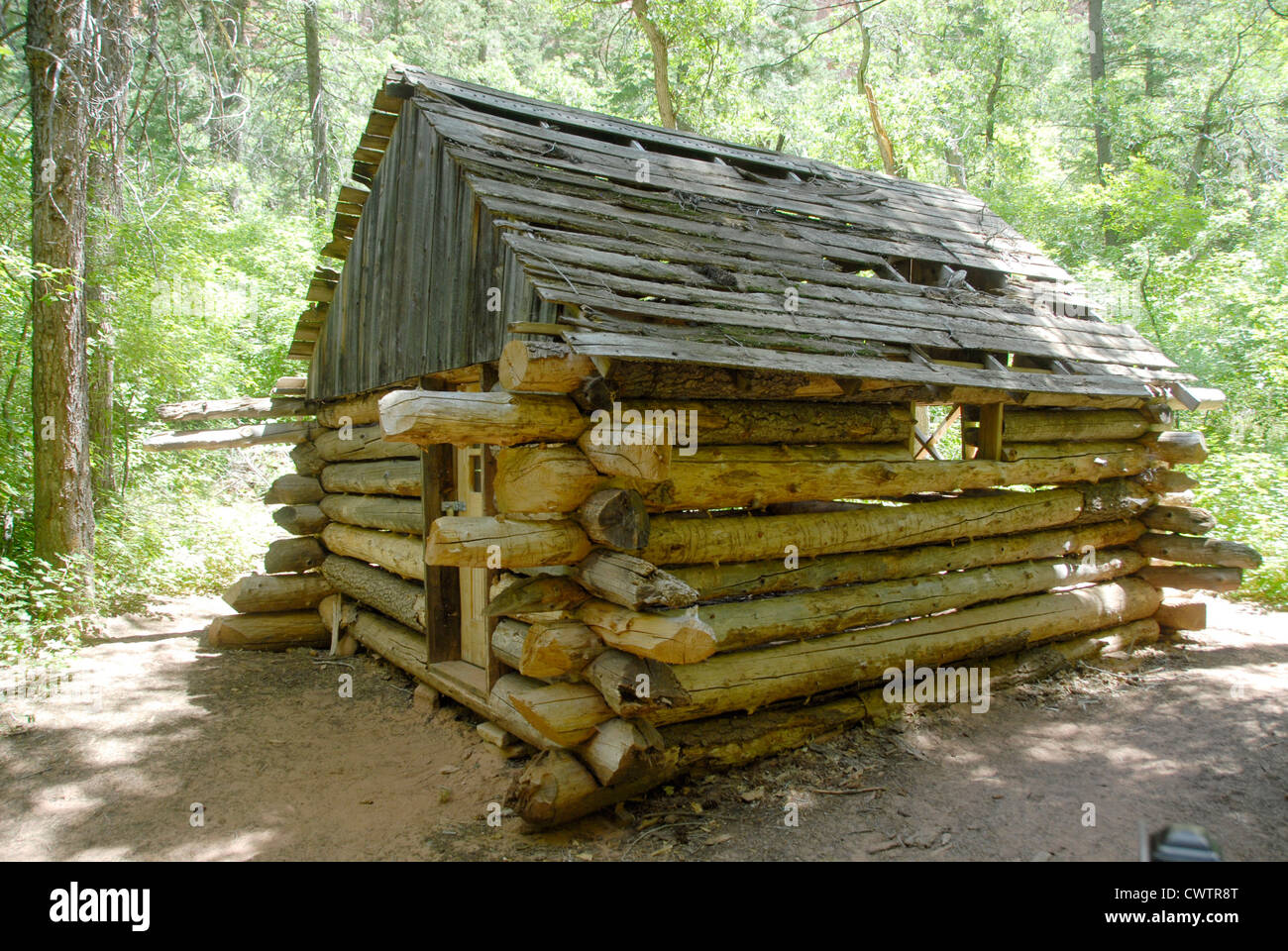 Pioneer cabina su Taylor Creek Trail nel Kolob Canyon Zion National Park, Utah Foto Stock