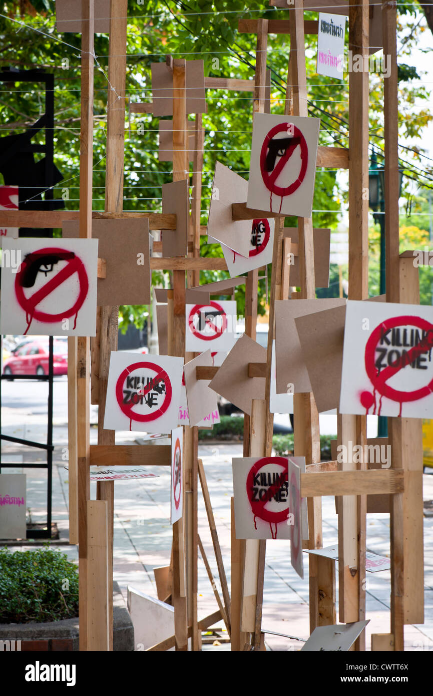 Installazione arte in Bangkok street Foto Stock