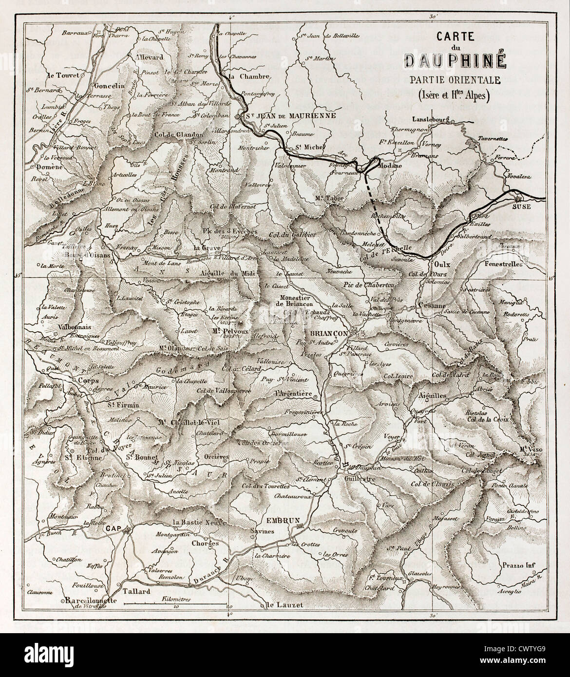 Eastern Dauphine mappa vecchia Foto Stock