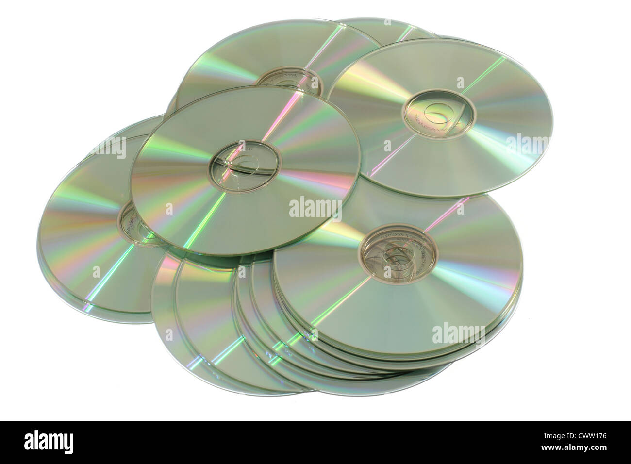 Il cd o il DVD di foto su sfondo bianco Foto Stock