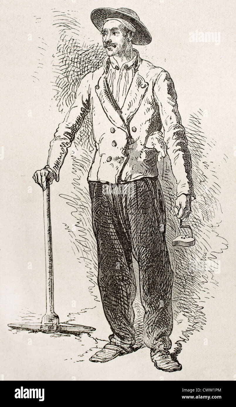 Piccone della miniera di carbone di operaio Foto Stock