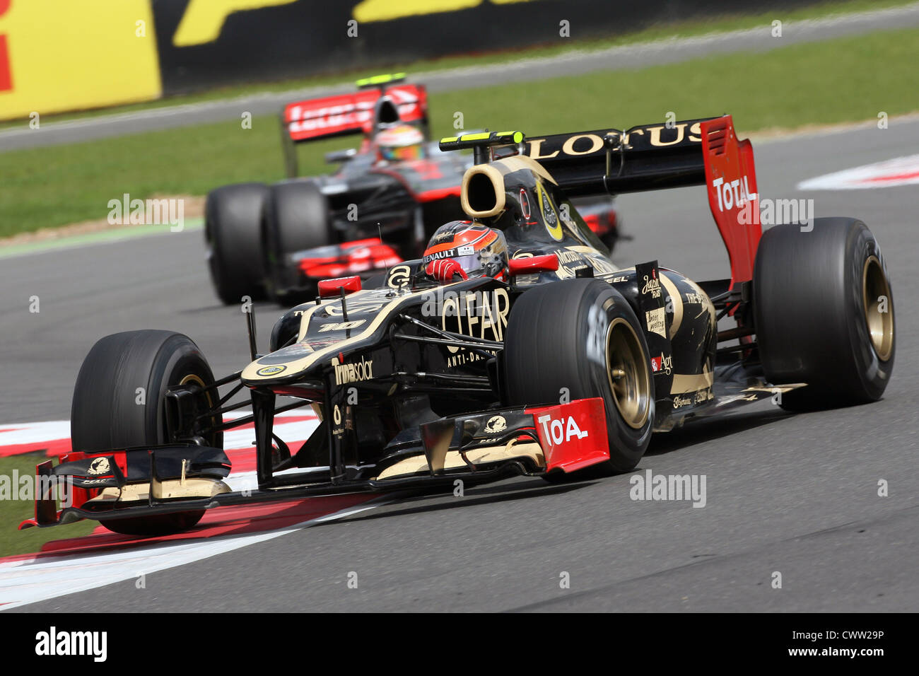 Romain Grosjean, (Lotus F1) Gran Premio di Gran Bretagna a Silverstone nel Regno Unito. Formula Uno, F1 Foto Stock