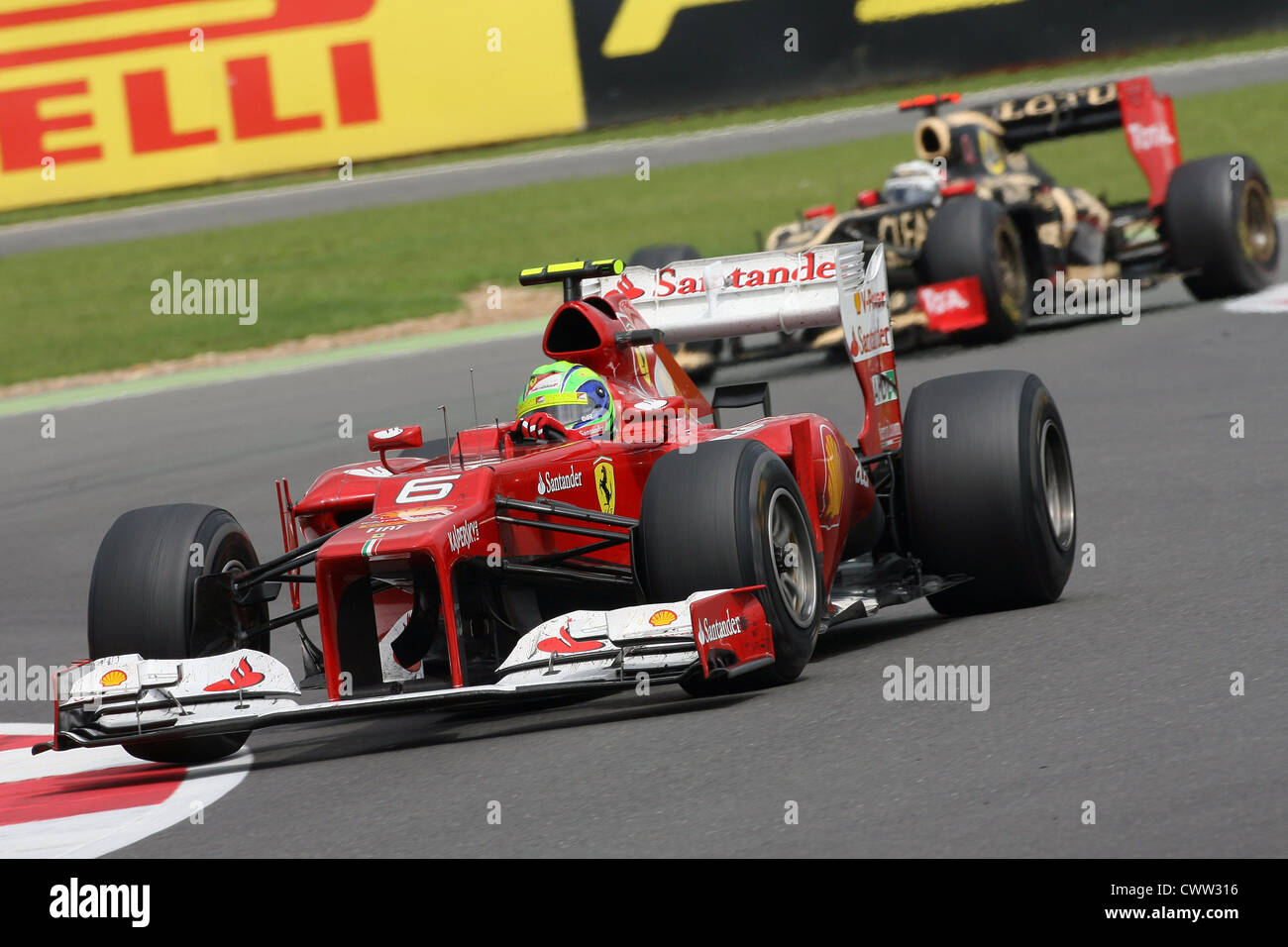 Felipe Massa (Ferrari) azione, il Gran Premio di Gran Bretagna a Silverstone nel Regno Unito. Formula Uno, F1 Foto Stock