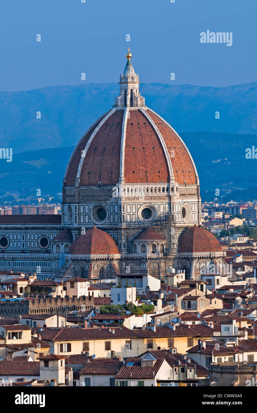 Vista sulla città al Duomo Firenze Toscana Italia Foto Stock