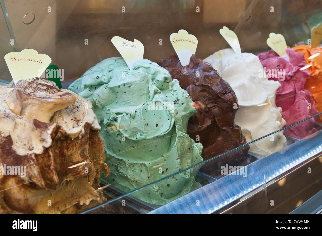 Italiano di gelati Firenze Toscana Italia Foto Stock