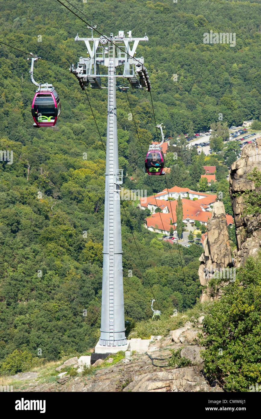 Telecabina per le streghe'dance piano, Thale, Montagne Harz, Sassonia-Anhalt, Germania Foto Stock