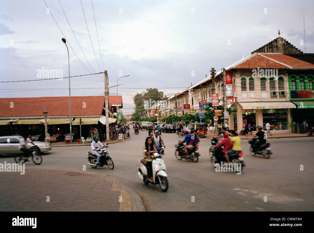 Siem Reap in Cambogia in Estremo Oriente Asia sud-orientale. La vita di una persona lo stile di vita Backpacking Backpacker evasione Wanderlust Travel Foto Stock