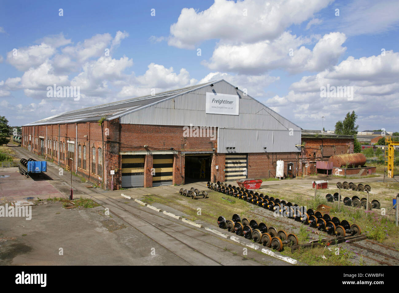 Freightliner manutenzione carri depot, Holgate, York, Inghilterra. Foto Stock