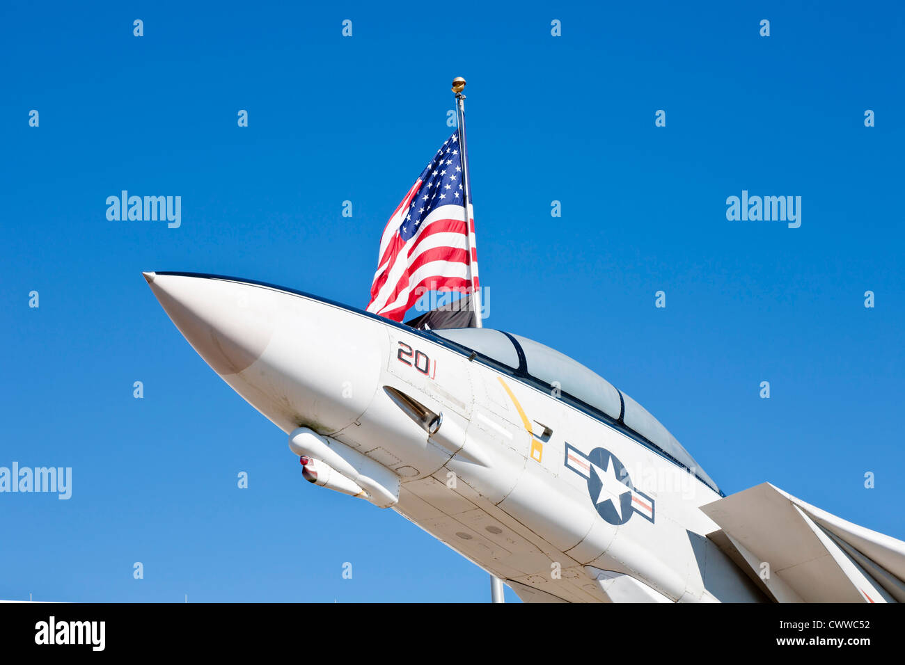 F-14A Tomcat jet da combattimento di fronte al Museo nazionale di aviazione navale in Pensacola, FL Foto Stock