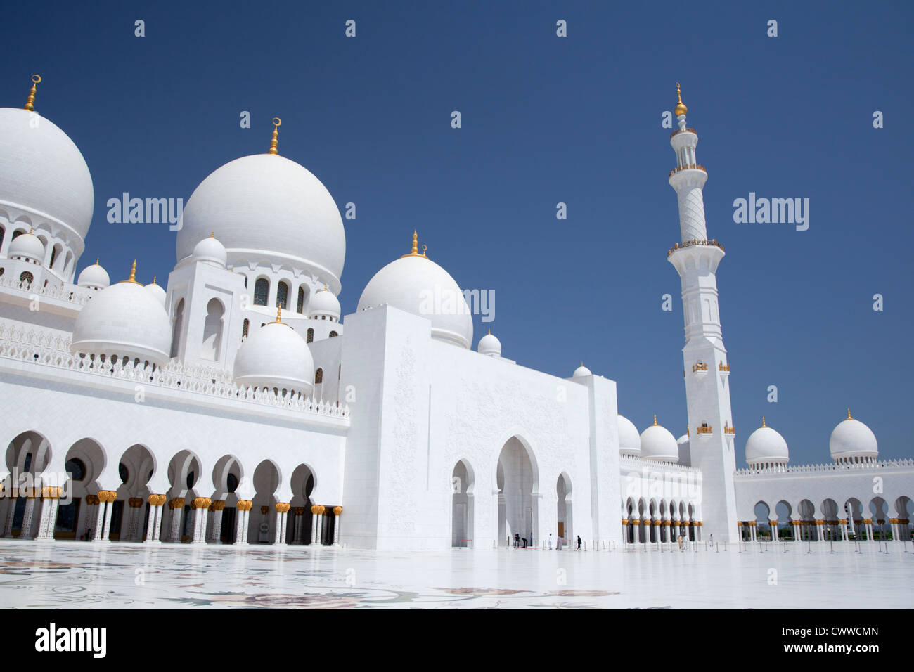 Sheikh Zayed Bin Sultan Al Nahyan Grande Moschea di Abu Dhabi, Emirati Arabi Uniti Foto Stock