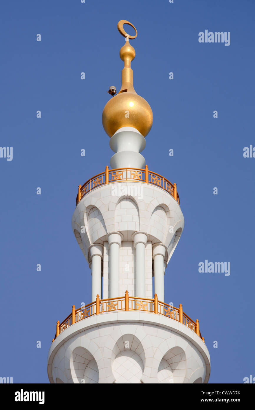 Sheikh Zayed Bin Sultan Al Nahyan Grande Moschea di Abu Dhabi, Emirati Arabi Uniti Foto Stock
