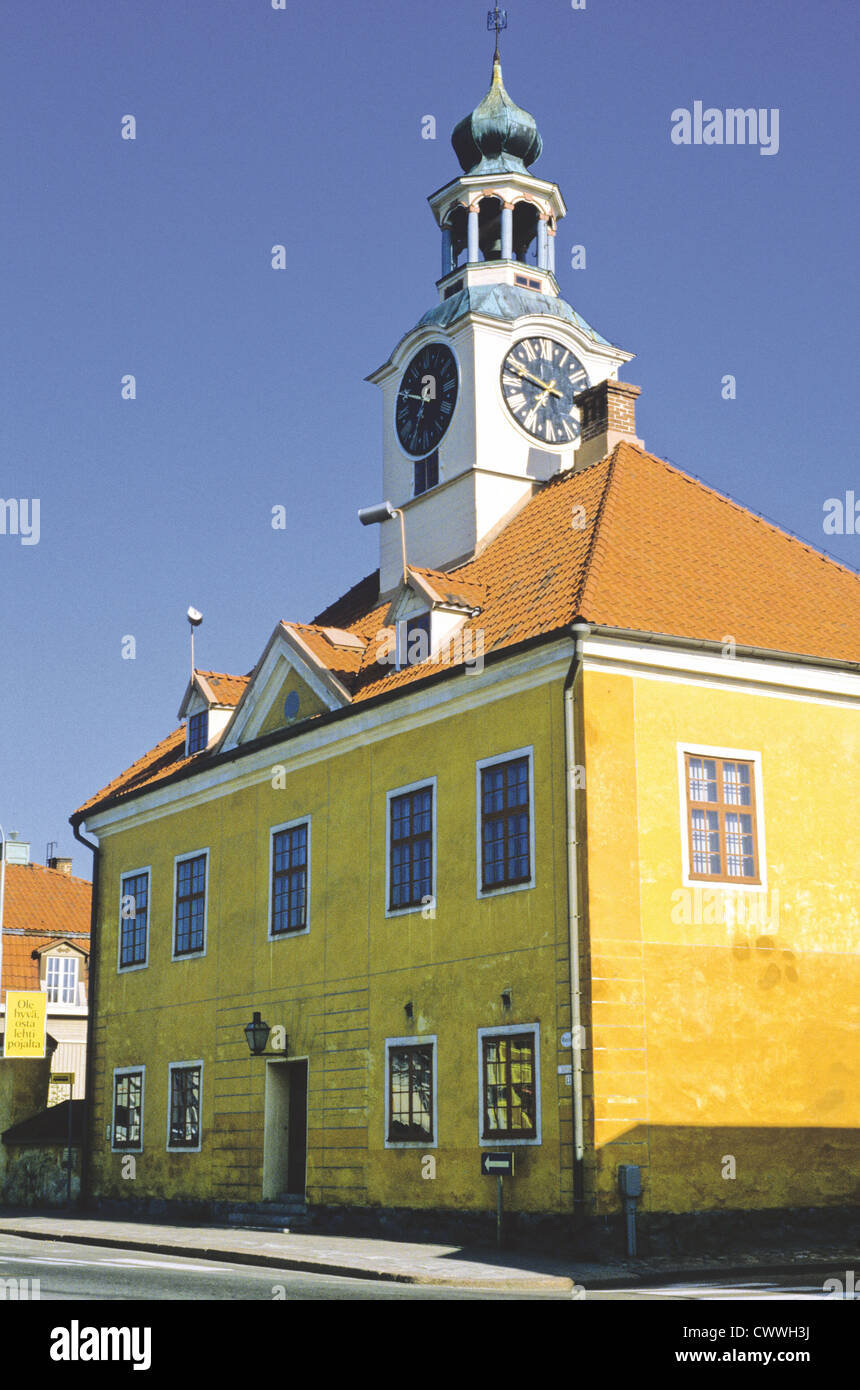 Il vecchio Municipio dal 1776 è ora la Rauma Museum di Rauma, Finlandia. Foto Stock