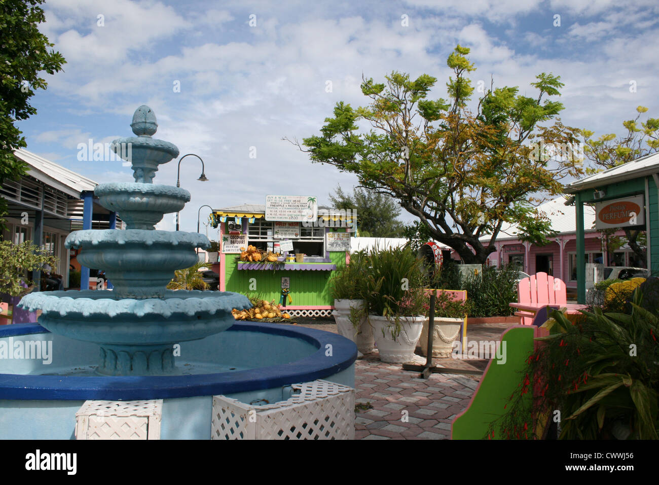 Grand Bahama Island freeport bahama our lucaya blu fontana di acqua cityscape lucayan Foto Stock