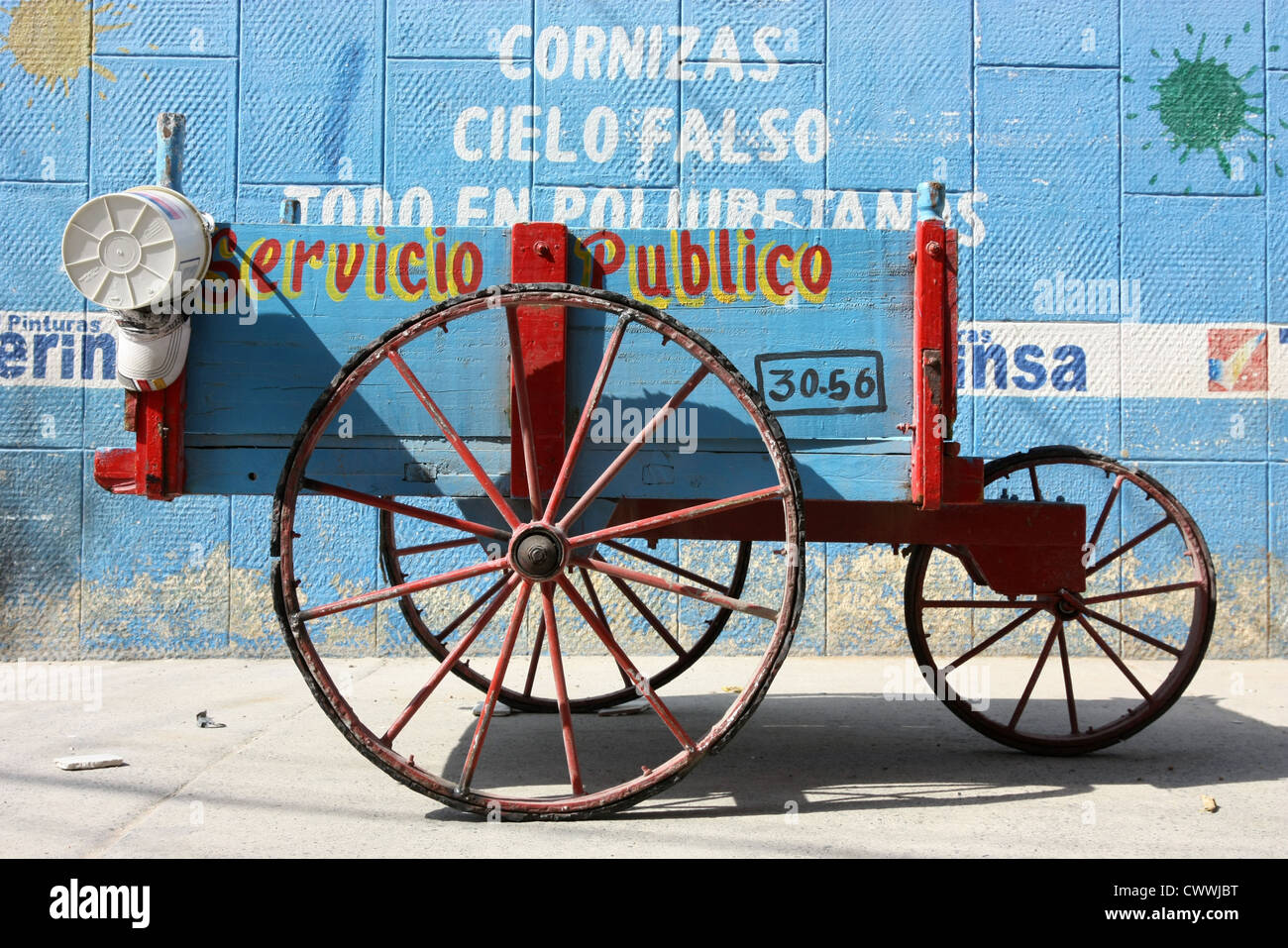 Vecchio servizio pubblico street Carrello Il [UNESCO World Heritage Site] di Cartagena, Colombia Sud America Foto Stock