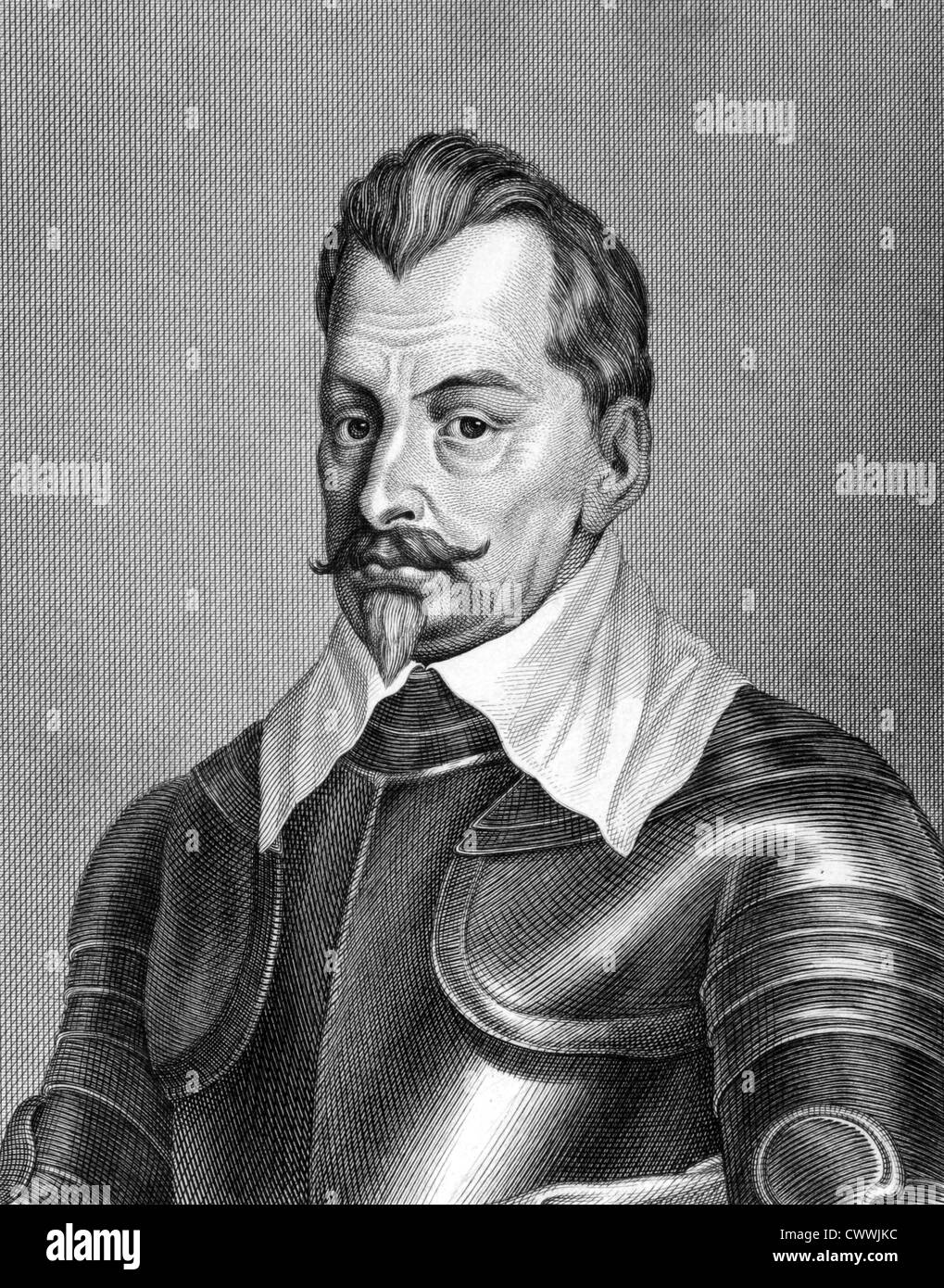 Albrecht von Wallenstein (1583-1634) su incisione dal 1859. Leader militare e politico. Foto Stock