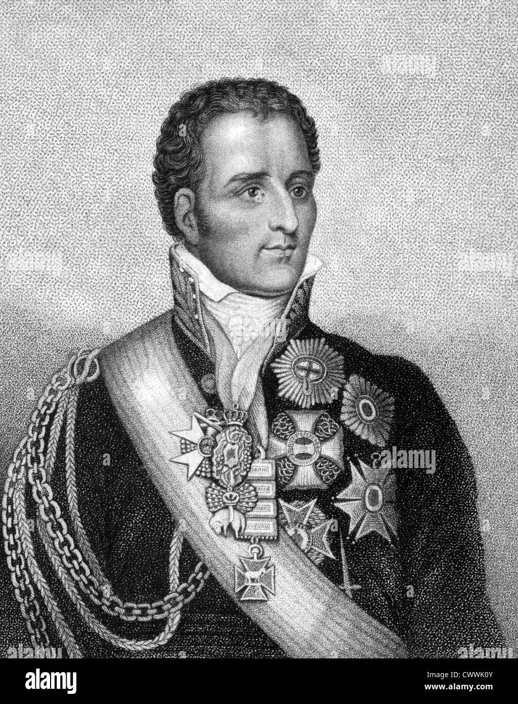Arthur Wellesley, primo duca di Wellington (1769-1852) su incisione dal 1859. Soldato britannico e più. Foto Stock