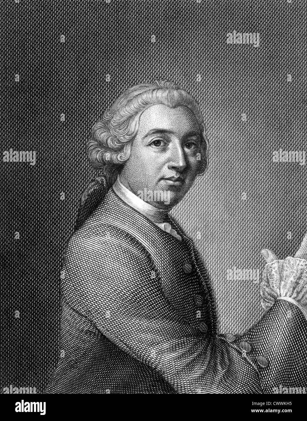 David Garrick (1717-1779) su incisione dal 1859. Attore inglese, drammaturgo, teatro manager e produttore. Foto Stock