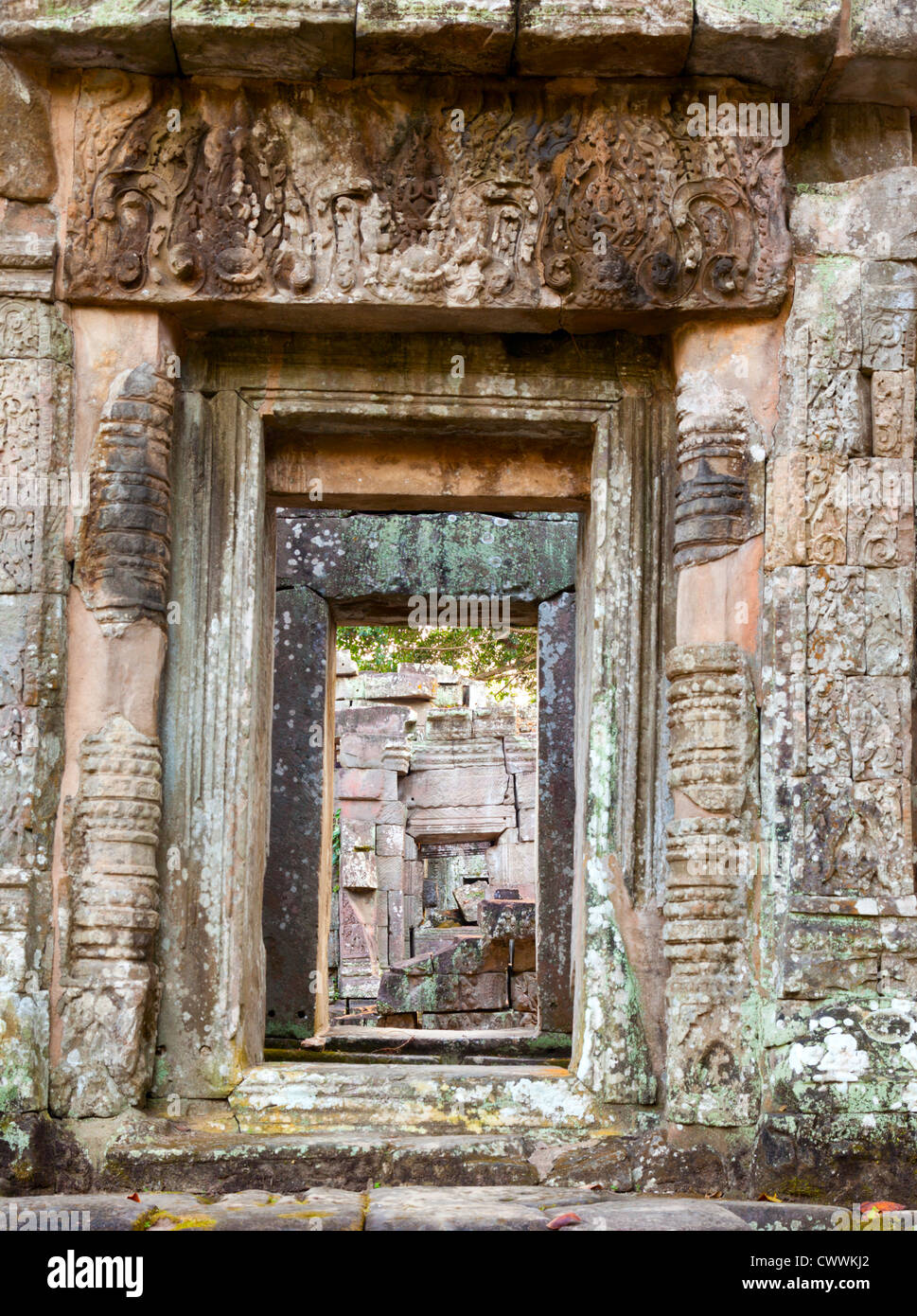 Preah Khan tempio di Angkor Thom, Cambogia Foto Stock