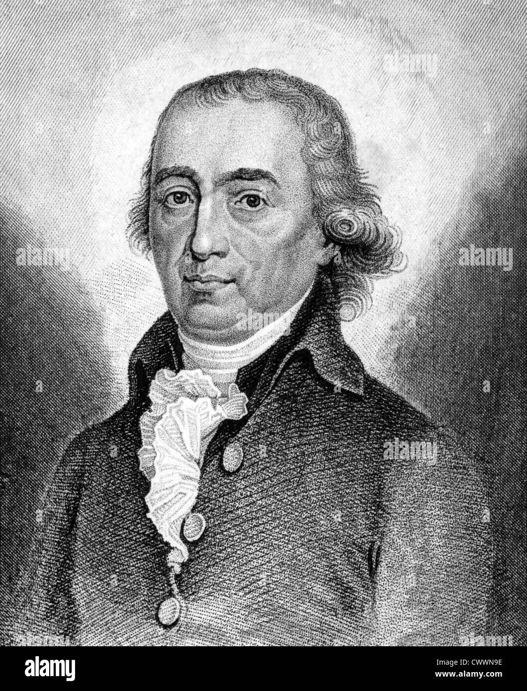 Johann Gottfried Herder (1744-1803) su incisione dal 1859. Filosofo tedesco, teologo, poeta e critico letterario. Foto Stock