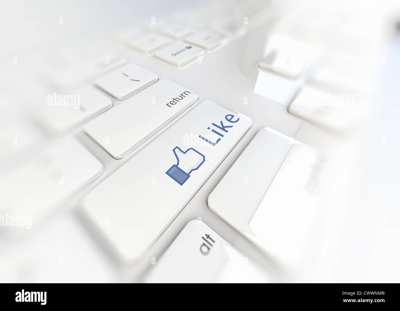 Come pulsante su una tastiera bianca 3d illustrazione Foto Stock
