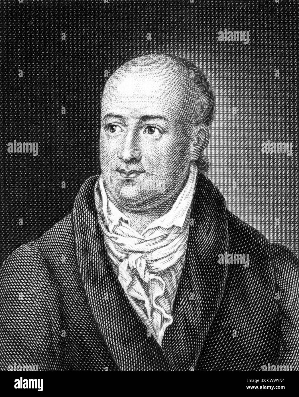 Salomon Gessner (1730-1788) su incisione dal 1859. Swiss idillio poeta, pittore e incisore. Foto Stock