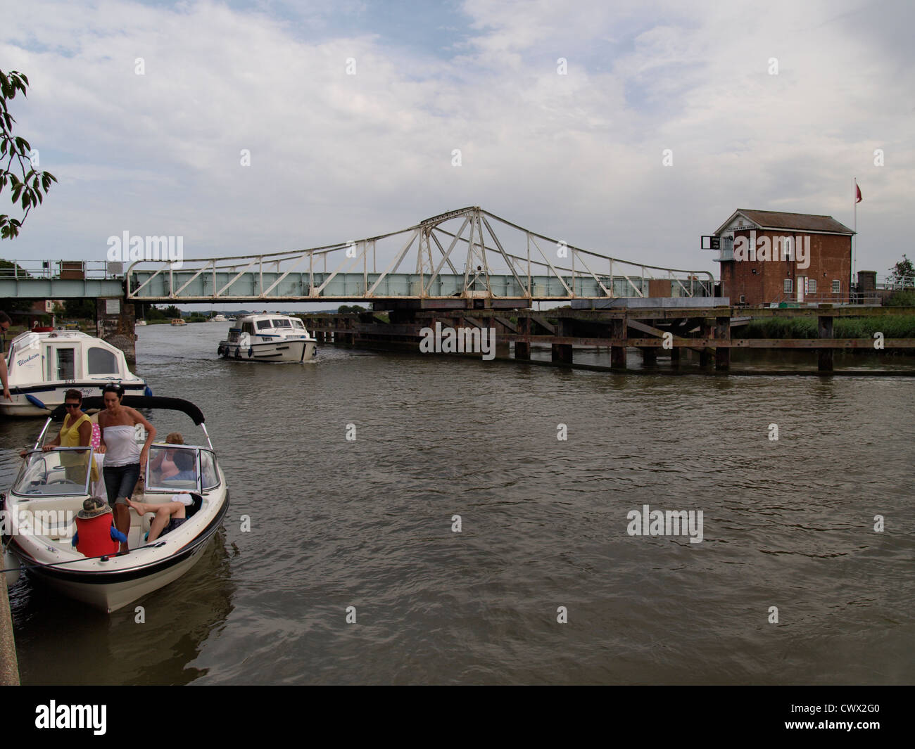Stazione Ponte Girevole chiuso, Reedham, Norfolk, Regno Unito Foto Stock