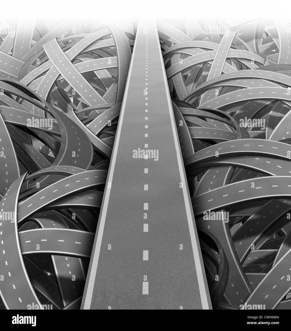 Tagliare attraverso la confusione per le soluzioni e il successo con chiara visione e strategia dovuta a un attento lavoro di pianificazione e di gestione di un edificio Foto Stock