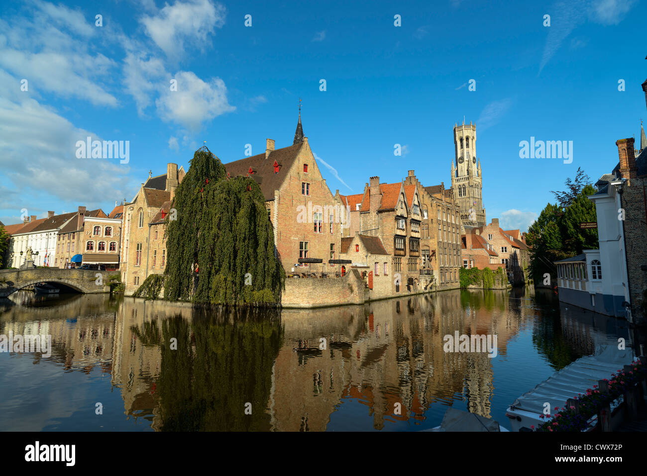 Quai del Rosario, Bruges,West Flanders, Belgio Foto Stock
